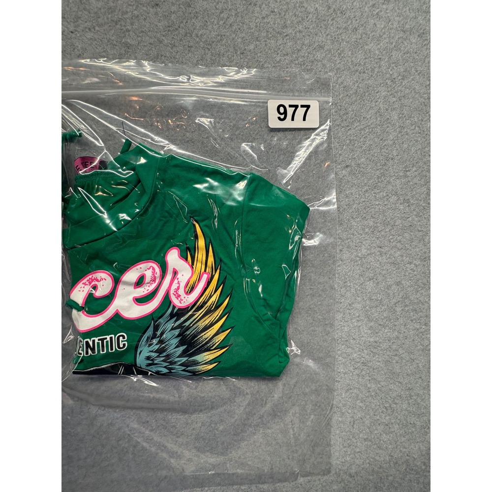 Jade Lee Green‎ Racer California Motorcycle Graphic Lace Up Crop Top Shirt Large - Picture 8 of 8